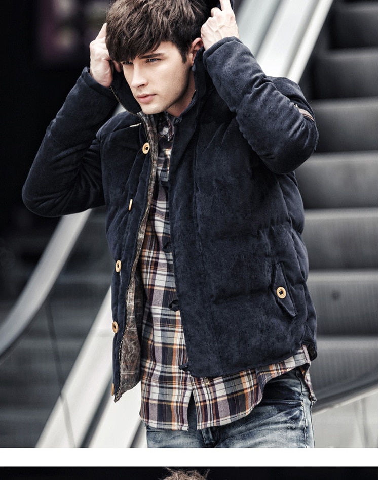 Stylish Windproof Padded Cotton Men’s Parka Jacket