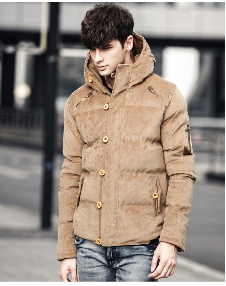 Stylish Windproof Padded Cotton Men’s Parka Jacket