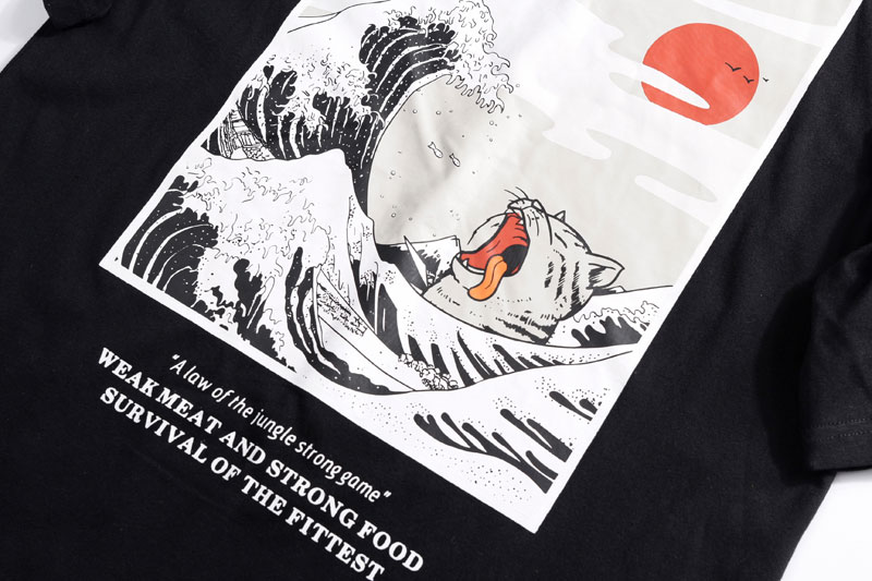 Men's Japanese Style Printed T-Shirt