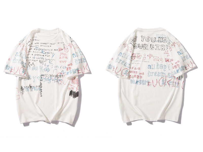 Men's Hip-Hop Style Graffiti Printed T-Shirt