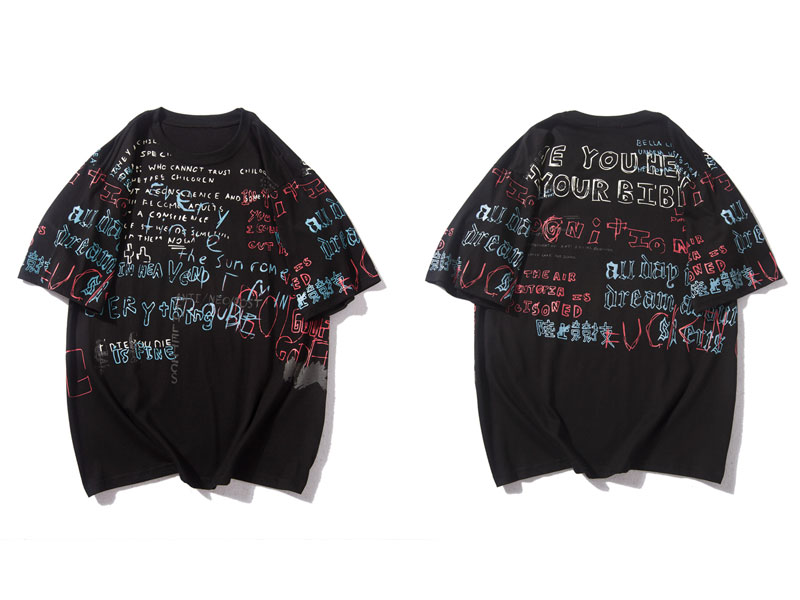 Men's Hip-Hop Style Graffiti Printed T-Shirt