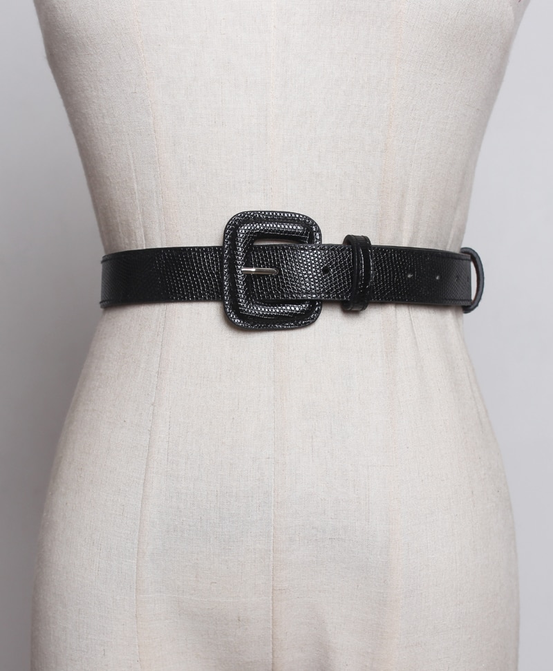 PU Leather Square Buckle Belt