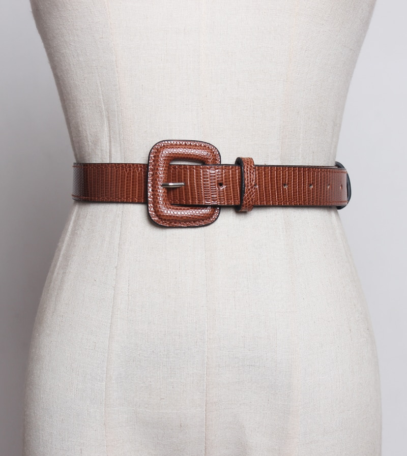 PU Leather Square Buckle Belt