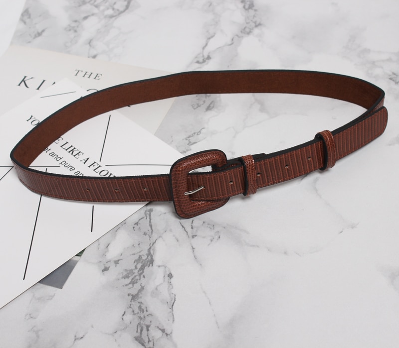PU Leather Square Buckle Belt
