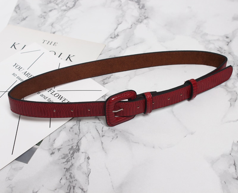 PU Leather Square Buckle Belt