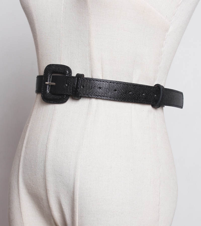 PU Leather Square Buckle Belt