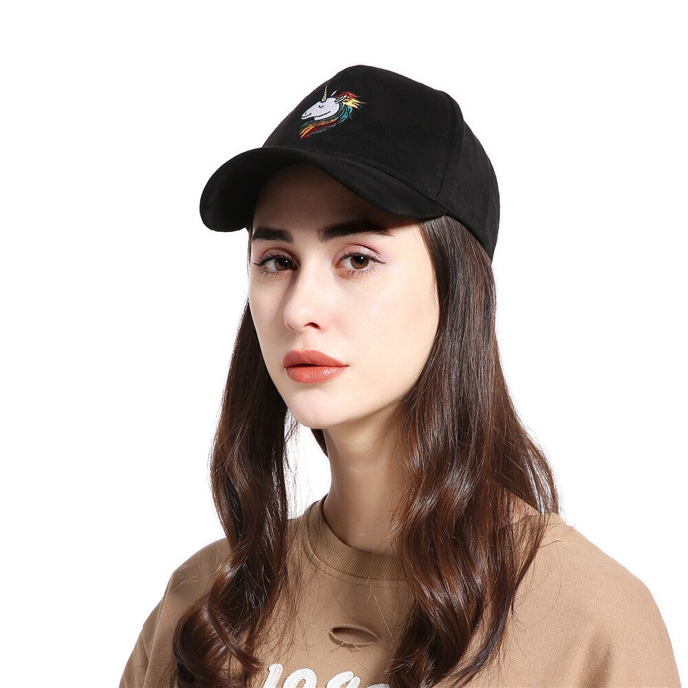 Unicorn Embroidered Suede Women's Cap