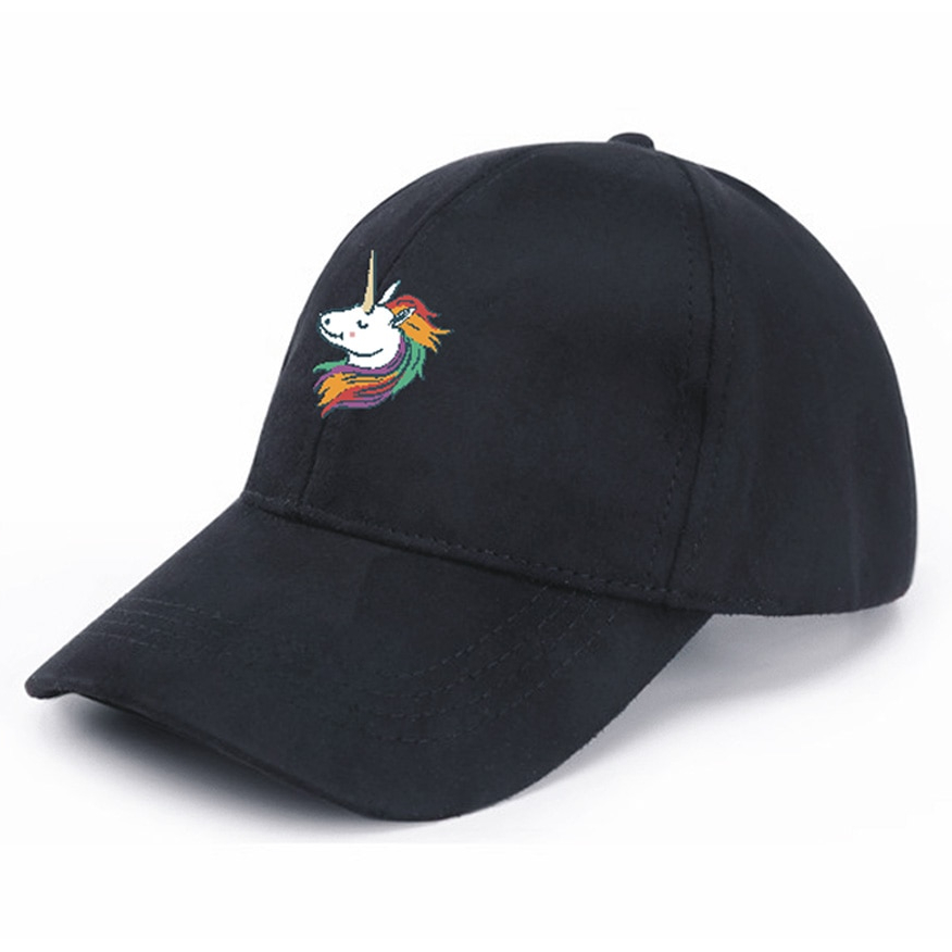 Unicorn Embroidered Suede Women's Cap