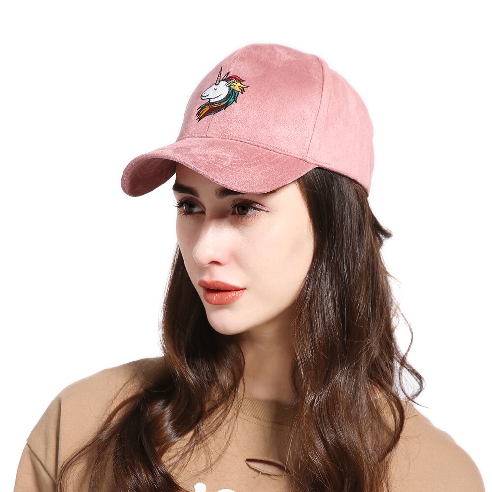 Unicorn Embroidered Suede Women's Cap
