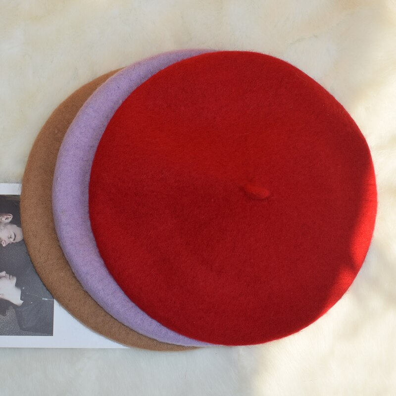 Women's Solid Color Wool Beret