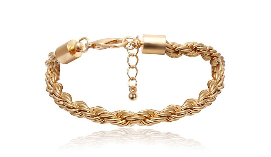 Curb Cuban Chain Bracelets Set for Women, 4 Pcs