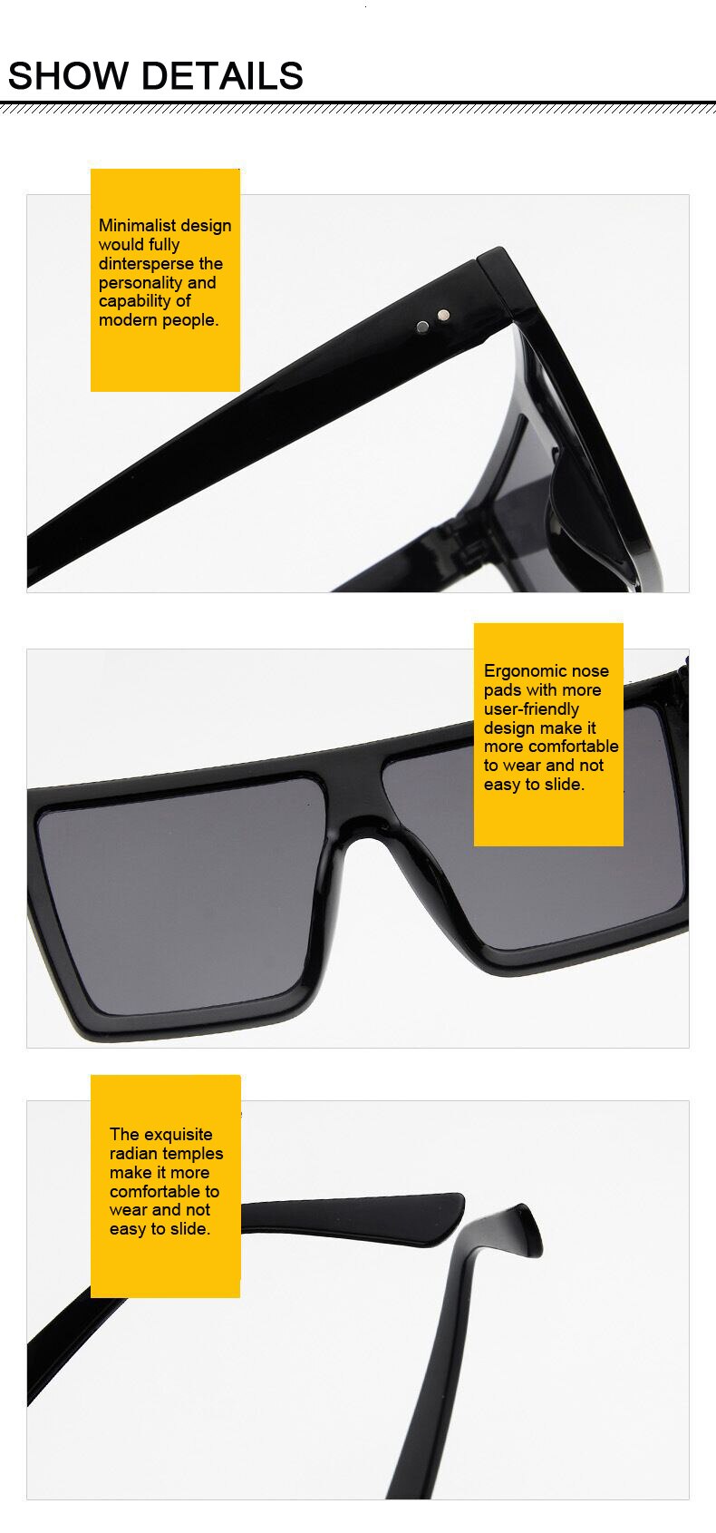 Women's Vintage Oversized Square Sunglasses