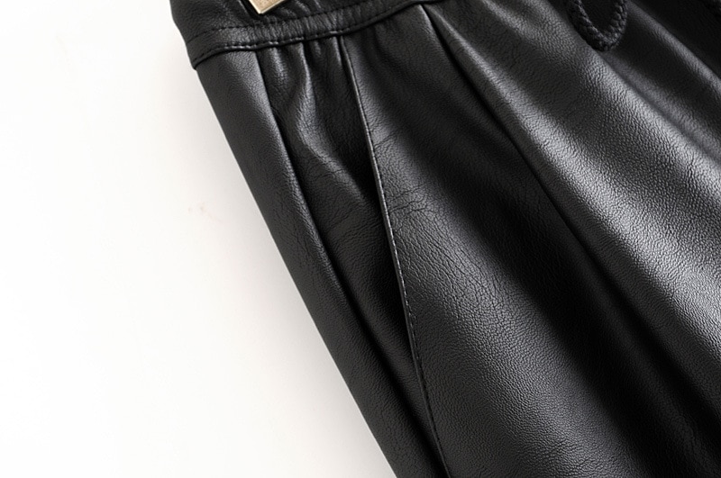 Women's Black PU Leather Pants
