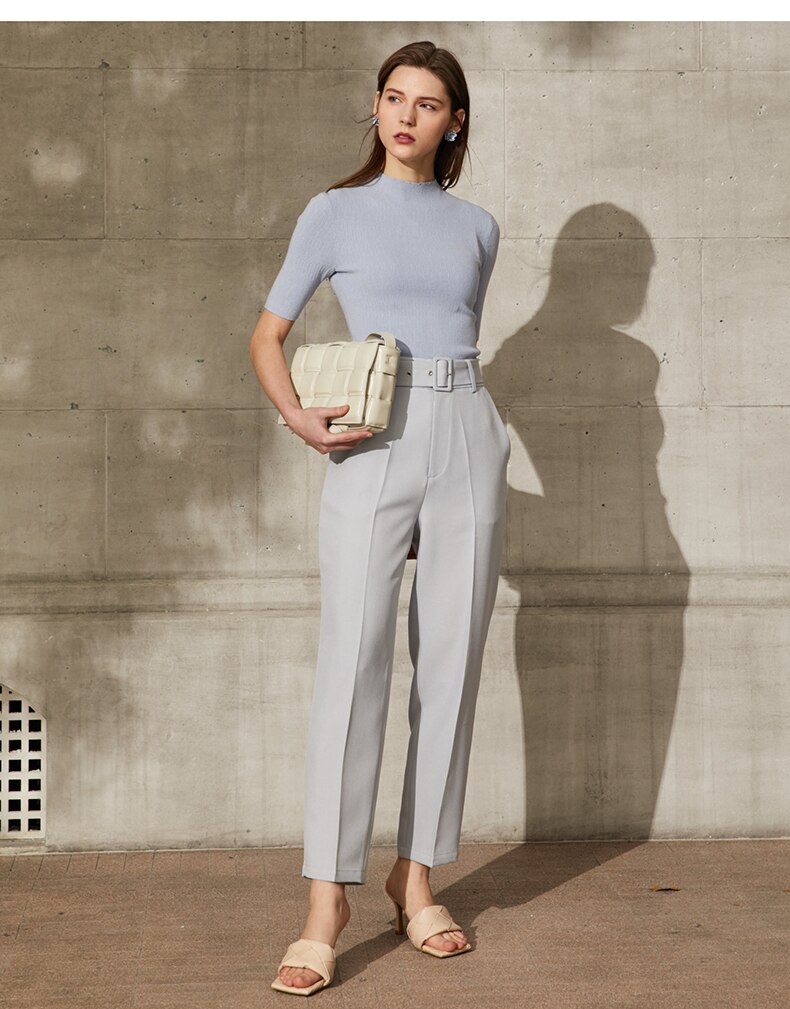 Women's Straight Belt Trousers Women's Straight Belt Trousers