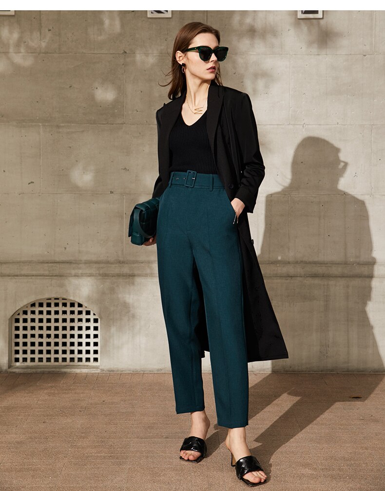 Women's Straight Belt Trousers Women's Straight Belt Trousers