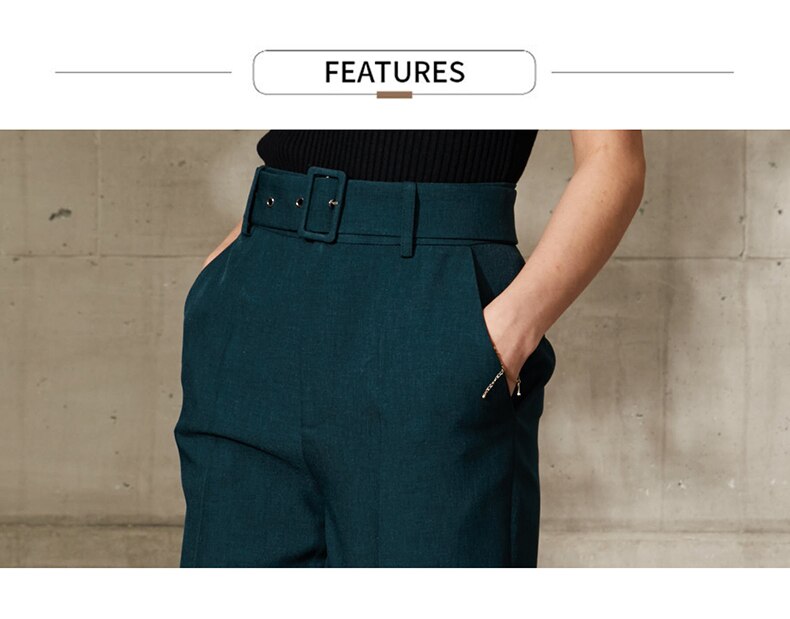 Women's Straight Belt Trousers Women's Straight Belt Trousers