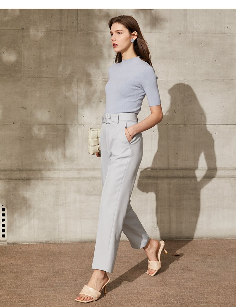 Women's Straight Belt Trousers Women's Straight Belt Trousers