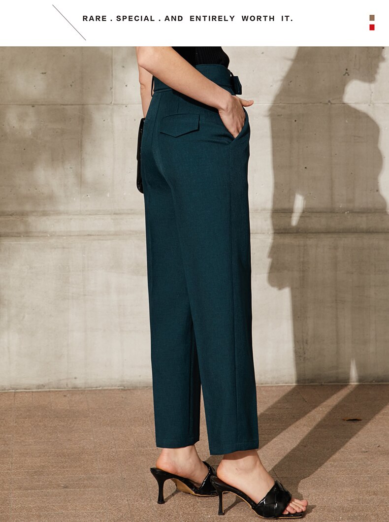 Women's Straight Belt Trousers Women's Straight Belt Trousers