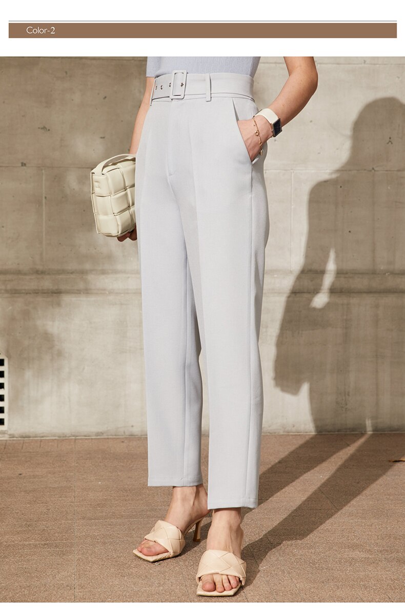 Women's Straight Belt Trousers Women's Straight Belt Trousers