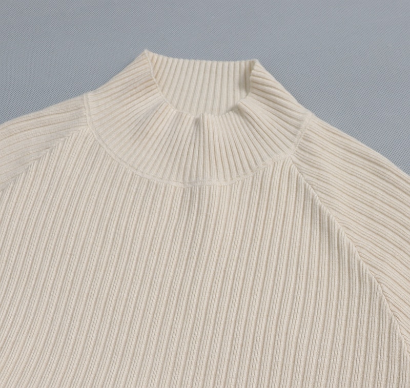 Oversized Turtleneck Women's Dress in Midi Length