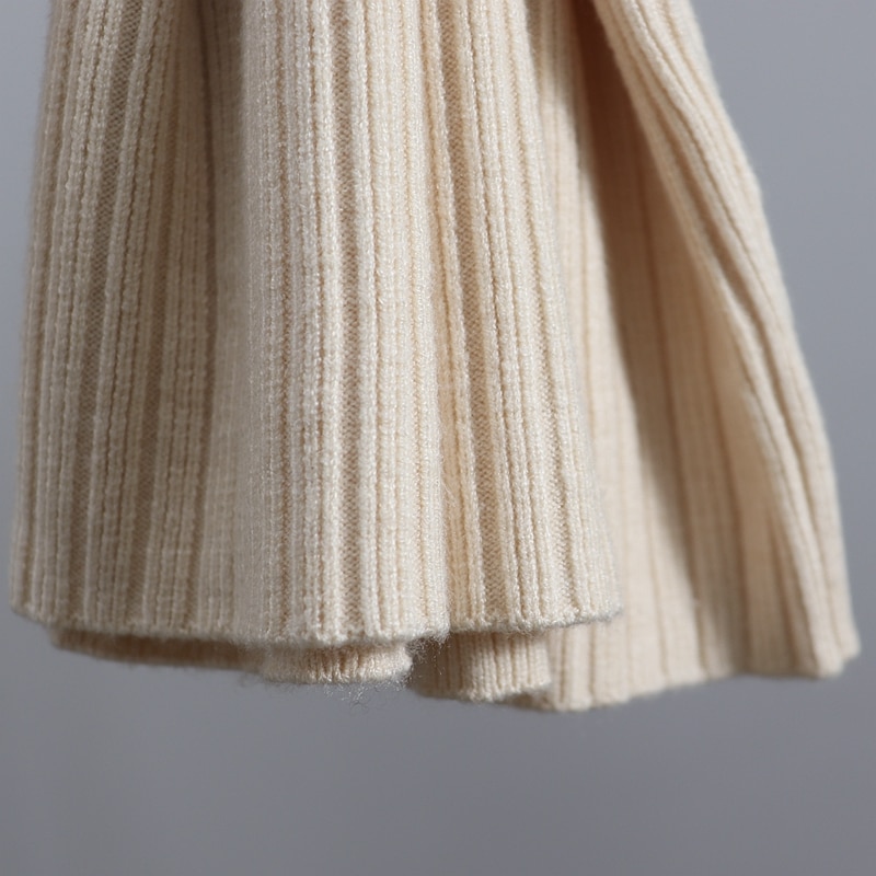 Oversized Turtleneck Women's Dress in Midi Length