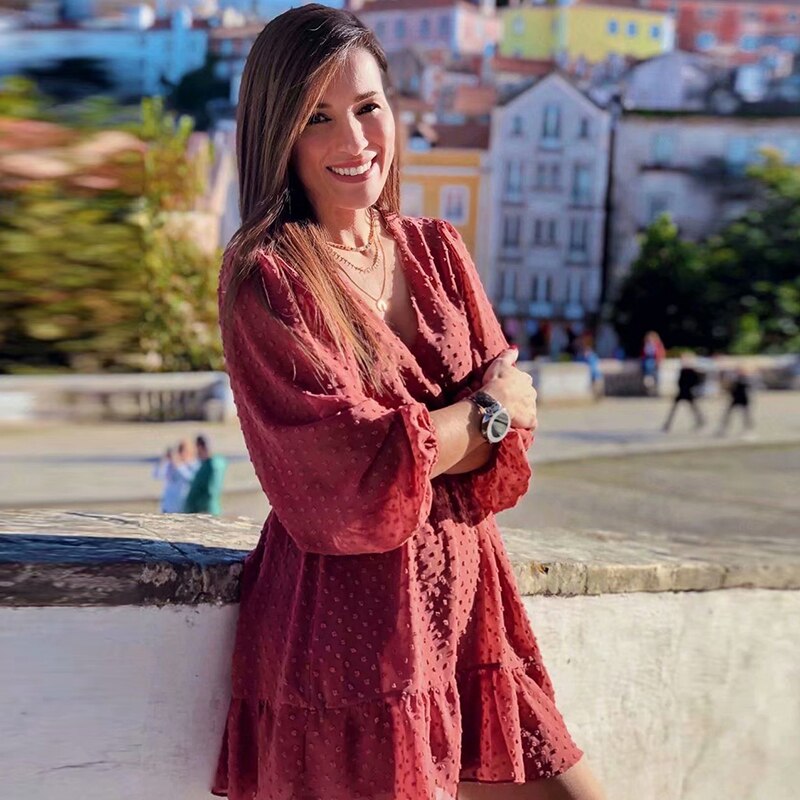 Women's Ruffle Skirt Mini Dress