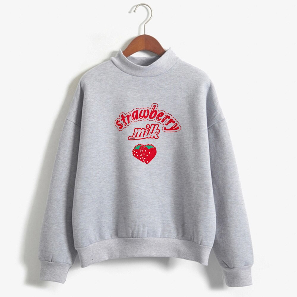 Strawberry Milk Printed Soft Sweatshirt for Women
