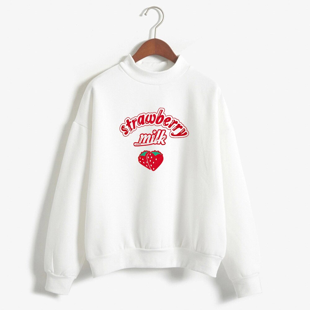 Strawberry Milk Printed Soft Sweatshirt for Women