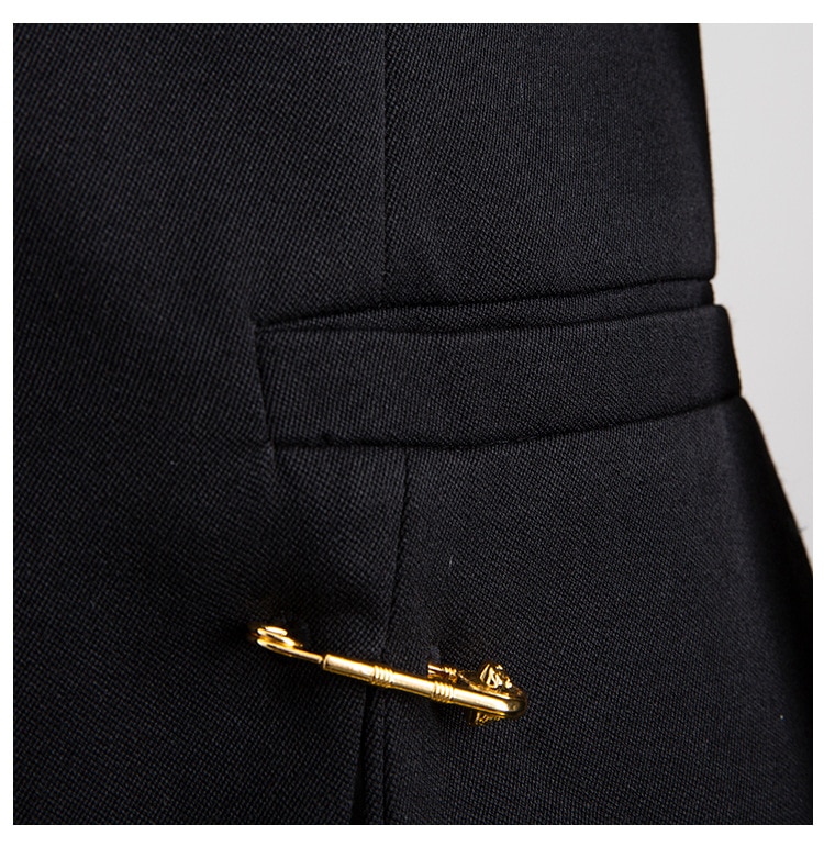 Stylish Black Women's Blazer with Gold Detailing