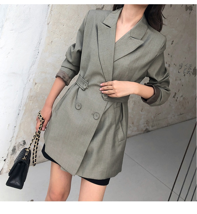 Women's Loose Fit Green Blazer