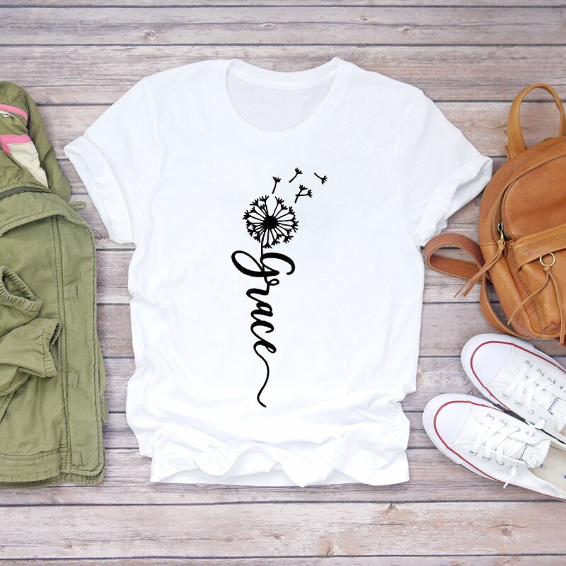 Women's Heart Printed O-Neck T-Shirt