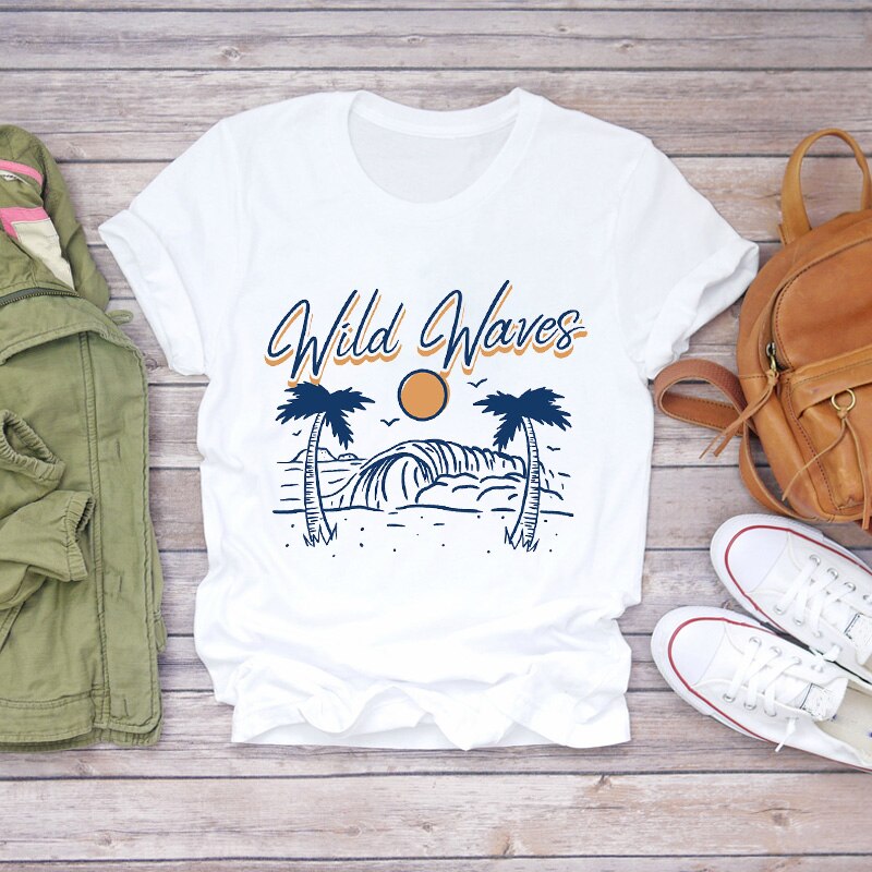 Women's Heart Printed O-Neck T-Shirt