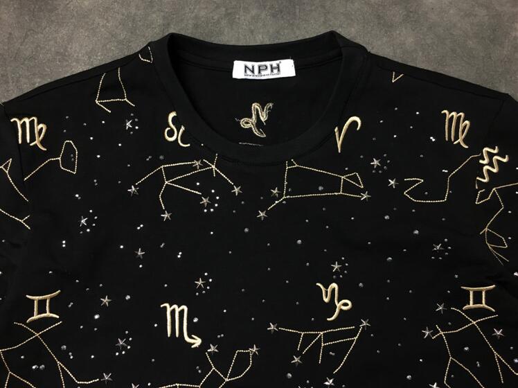 Unisex Galaxy Printed Black T-Shirt