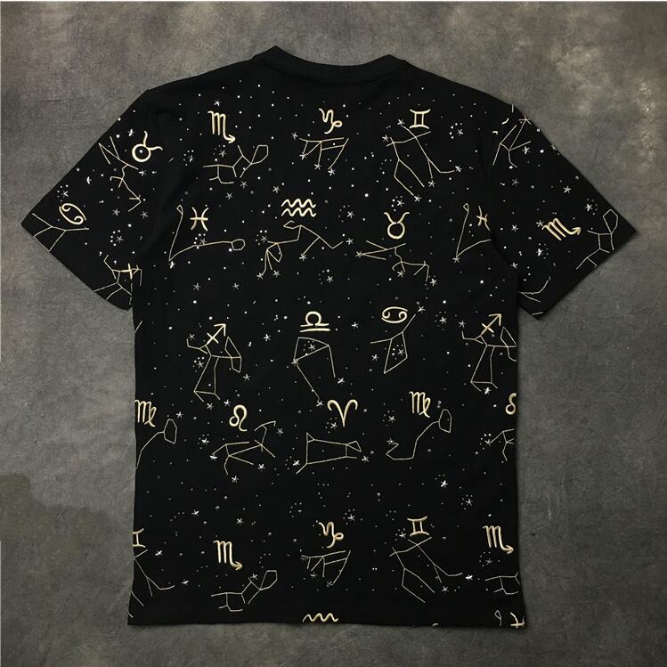 Unisex Galaxy Printed Black T-Shirt