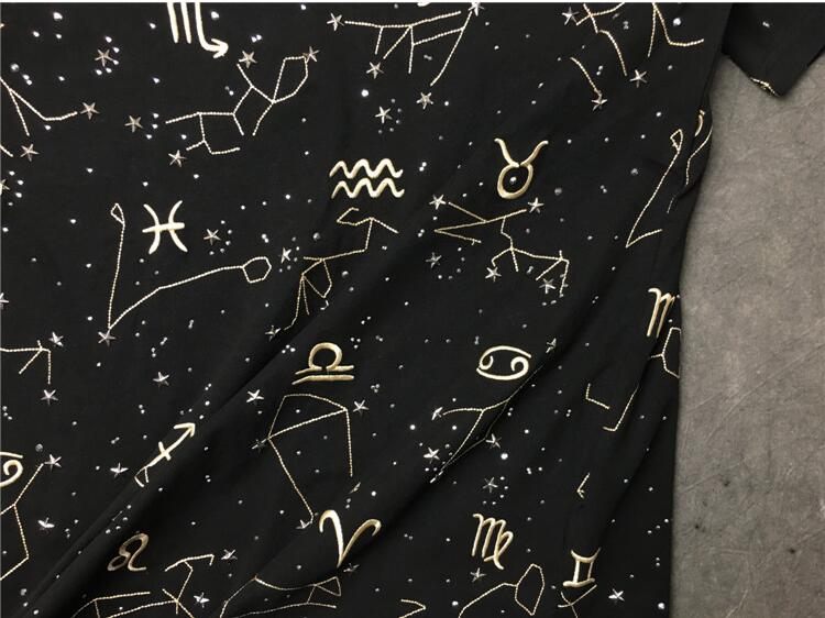 Unisex Galaxy Printed Black T-Shirt