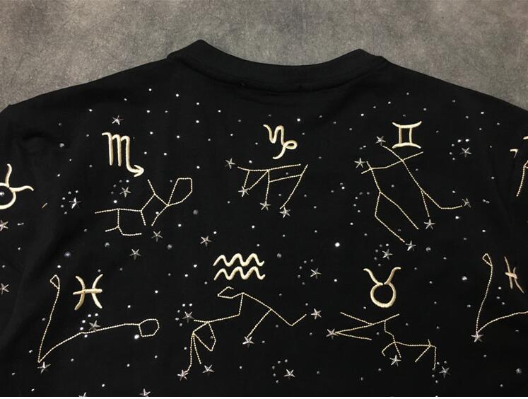 Unisex Galaxy Printed Black T-Shirt