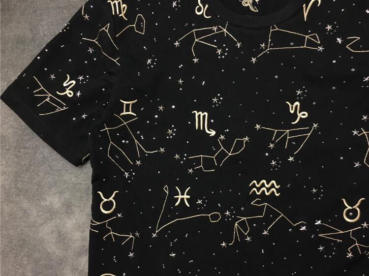 Unisex Galaxy Printed Black T-Shirt