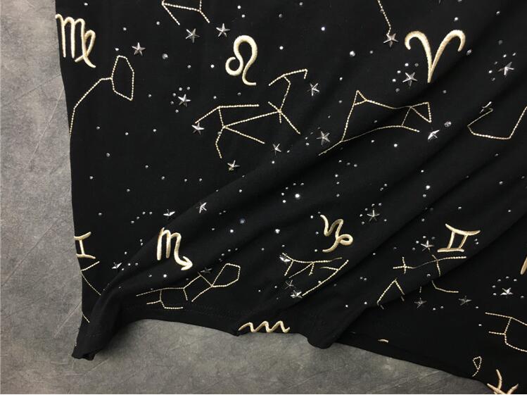 Unisex Galaxy Printed Black T-Shirt