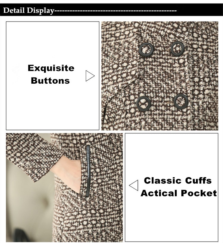 Women's Wool Melange Plaid Winter Coat