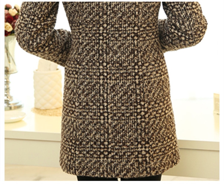 Women's Wool Melange Plaid Winter Coat