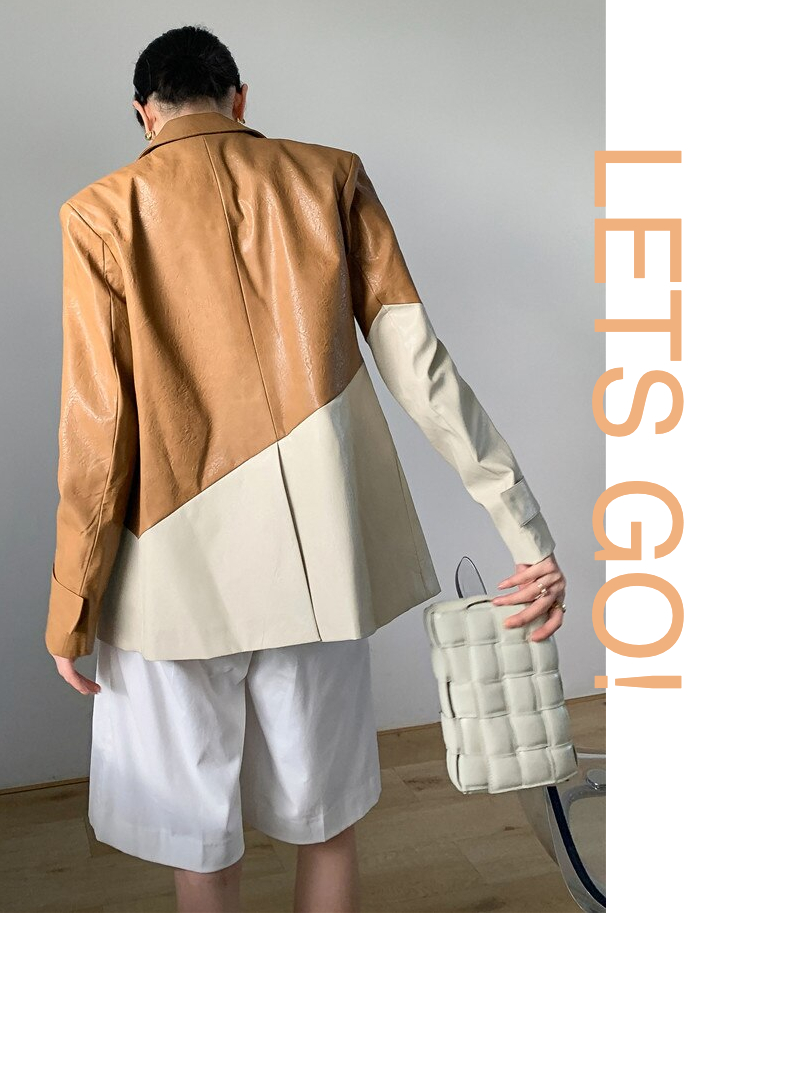 Women's Leather Blazer Jacket