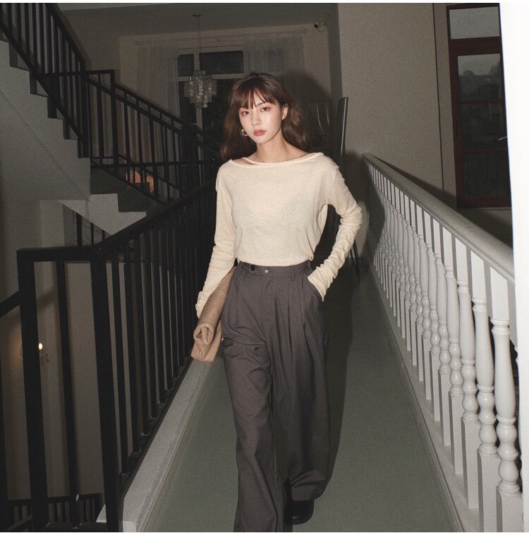 Women's High Waist Straight Leg Pants