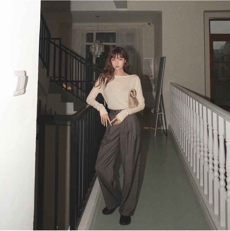 Women's High Waist Straight Leg Pants