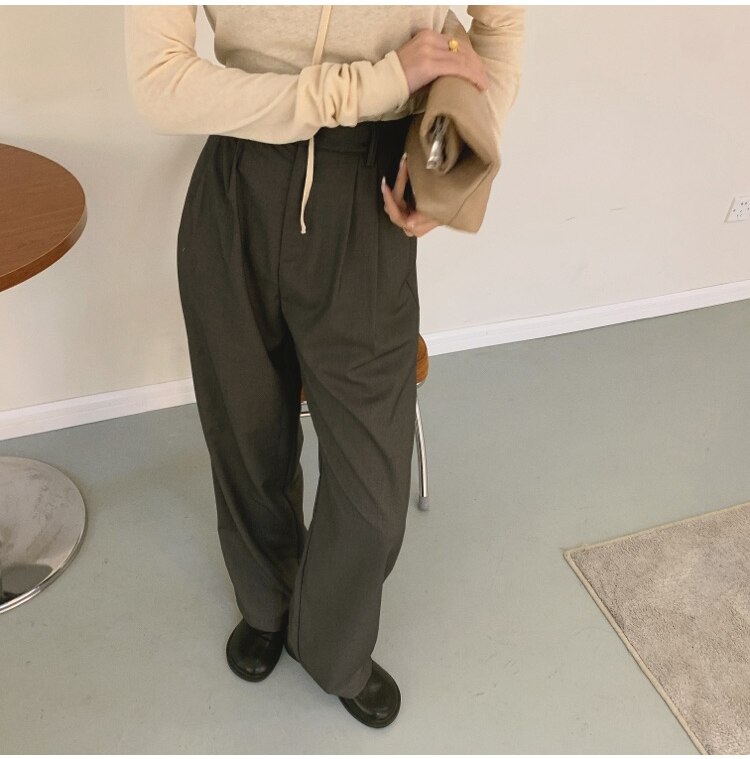 Women's High Waist Straight Leg Pants