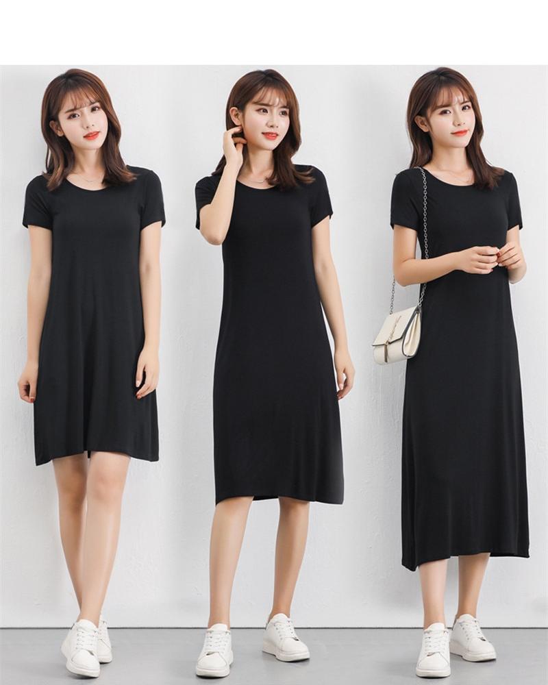 Women's Modal Knitted Summer T-Shirt Dress