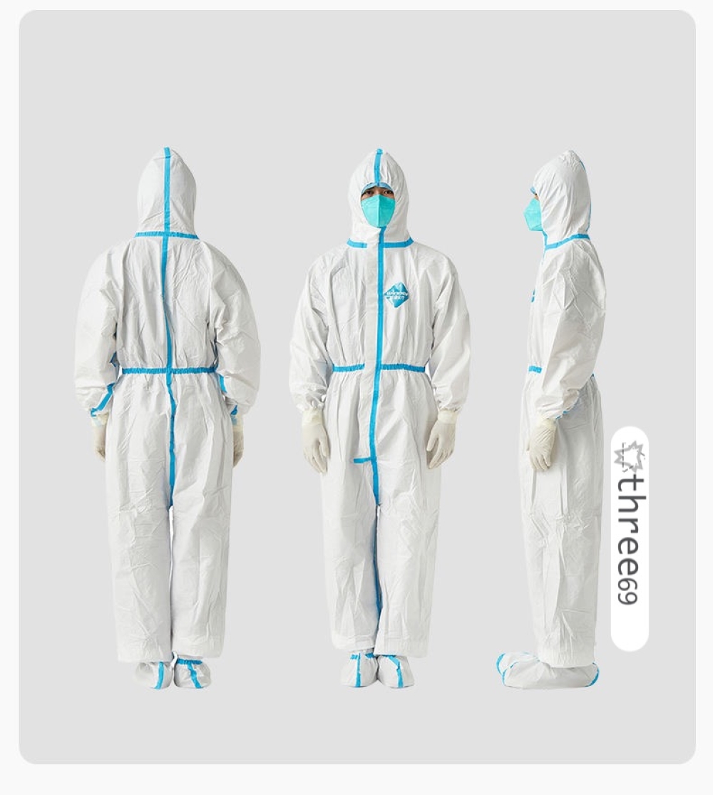 Medical Disposable Coverall Suit Full Body Protective Suits Isolation Suit with Hooded Protective Clothing Dust-proof