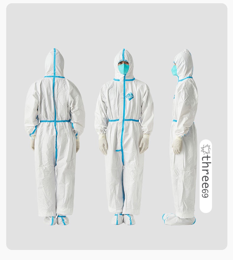 Medical Disposable Coverall Suit Full Body Protective Suits Isolation Suit with Hooded Protective Clothing Dust-proof